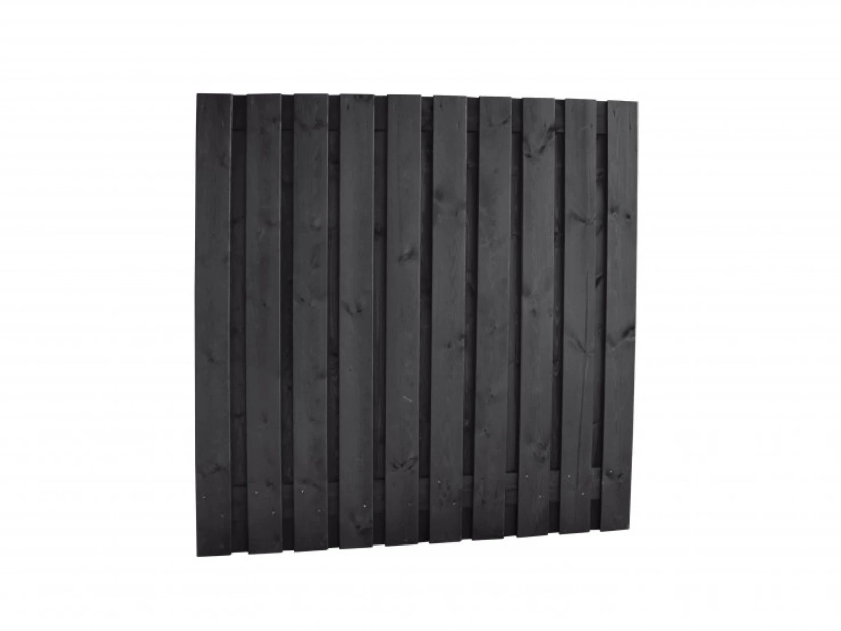 Naaldhout Schutting Zwart Gespoten 180 x 180 cm - Afbeelding 1
